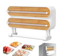 Dispensador de papel de aluminio con cortador Soporte magnético para film | Cortador de papel aluminio Hornear Carne Sándwich Verdura Preparación de