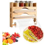 Dispensador de papel de aluminio y soporte de aluminio con cúter, dispensador 4 en 1 y cortador para film transparente, dispensador de papel de aluminio y conservación fresca, dispensador de láminas