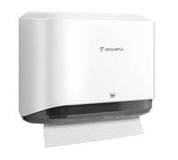 Dispensador de Papel de Manos de Montaje en Pared Comercial, Dispensador Papel Secamanos de Mano para el Baño, Instalación sin Agujeros, Blanco Cepillado