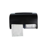 Dispensador de Papel higiénico Comercial para Montaje en Pared, Doble (2 Rollos) con Bloqueo (Negro), Compacto de Dos Rollos, dispensador de Papel de Seda de diseño Lado a Lado (dispensador de Papel
