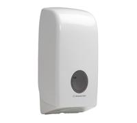 Dispensador de papel higiénico plegado Aquarius 6946 - 1 dispensador de papel higiénico blanco de una hoja