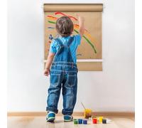 Dispensador de papel kraft de pared para oficina y guardería, bloc de notas decorativo colgante y tablero de mensajes, organizador de rollos de kraft de 26,4 pulgadas de ancho, esencial para la sala