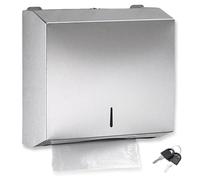 Dispensador de papel para limpiar a mano de pared de acero inoxidable con cerradura, gran capacidad, 250-400 hojas, compatible con toallas plegadas Z/N, para cuarto de baño, cocina y lugares públicos