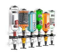 Dispensador de Pared doméstico para Bebidas espirituosas con abrebotellas de Pared Incluido, Capacidad para 4/6 Botellas, depósito de 25 ml de Capacidad - 6 Bottle