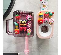 Dispensador de Pasta de Dientes y Soportes para Pasta de Dientes, 3 Piezas, está montado en la Pared para baño, exprimidor de Pasta de Dientes para niños Mayores por Mr. Thumbs. (Juego Rosa)