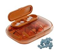 Dispensador de pastillas, caja organizadora de pastillas hermética, Organizador de medicina de viaje, Dispensador de almacenamiento de medicamentos con compartimentos grandes para collares y pendiente