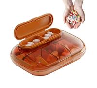 Dispensador de pastillas, caja organizadora de pastillas hermética,Organizador de medicina de viaje | Pastillero diario portátil de gran capacidad para viaje, soporte para collares y pendientes