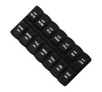 Dispensador de pastillas para 14 días - Organizador semanal de píldoras, pequeño, compacto, organizador diario de píldoras, caja de almacenamiento portátil para medicamentos semanales, pastillero para