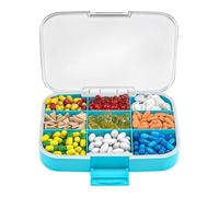 Dispensador de pastillas portátil, 9 compartimentos, pastillero resistente a la humedad y organizador de pastillas de viaje, soporte para vitaminas, medicamentos y suplementos (19,5 x 3,9 x 14,5 cm)