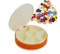 Dispensador de pastillas portátil, pequeño organizador de pastillas - Pastillero portátil con diseño de rejillas,Pastillero portátil de diseño compacto, organizador diario, compartimento sella