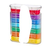 Dispensador de pastillas semanal, 28 rejillas, caja de pastillas portátil, organizador de almacenamiento, Mini cajón tipo soporte predeterminado