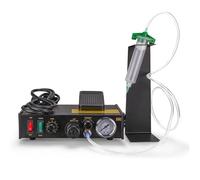 Dispensador de pegamento neumático con pedal e interruptor manual, dispensador de adhesivo de alta precisión con sincronización ajustable de 1 a 30 segundos y función antigoteo, volumen mínimo
