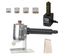 Dispensador de pegamento termofusible, rodillo de pegamento comercial de empuje manual, temperatura ajustable de 50 a 220 °C, pantalla digital, incluye múltiples rodillos de pegamento para embalaje de