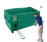Dispensador de pelotas de golf para interiores, lanzador automático de golf con estante para palos, caja multifuncional para práctica de bateo, para escuela, hogar, adultos, estudiantes