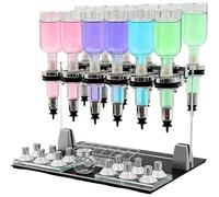 Dispensador de Perfume, llenador líquido Manual de 12 Cabezales con Botellas de Vidrio de 200 ml, Estante probador de Perfume de Escritorio para Tienda, Bar