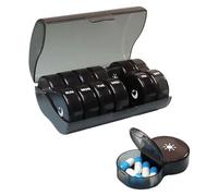 Dispensador de píldoras - Caja ligera 13 x 8 x 5 cm, contenedor duradero de PP, organizador de suplementos portátil con tapas transparentes | Estuche para píldoras para medicamentos, ancianos, voy