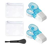 Dispensador de píldoras de 2 piezas con cepillo de 1 pieza, bolsa con cremallera de 2 piezas, dispensador de pastillas, caja de almacenamiento para dispensador de pastillas, ayuda dispensadora,