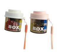 Dispensador de píldoras portátil, 2 botellas pequeñas de píldoras, a prueba de humedad, antimezcla para medicamentos, vitaminas, aceite de pescado, suplementos (blanco y rosa)