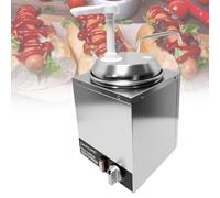 Dispensador de queso con bomba, calentador de queso nacho, calentador de salsa de chocolate caliente de acero inoxidable, dispensador comercial de salsa de chocolate caliente para queso,2L