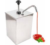 Dispensador de salsa - Diseño de rebote rápido de acero inoxidable a prueba de goteo para jarabe, condimentos y aderezos con tanque de almacenamiento extraíble
