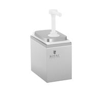 Royal Catering Dispensador De Salsas Dosificador Para Mostaza Kétchup RCDI-2L (Acero inoxidable/PP, Volumen total: 2 L, 2 dosificadores, 2 x 1 L)
