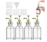Dispensador De Sirope para Cafetería - Recipiente de con Bomba - Botella Transparente con Etiquetas para Salsa Ketchup Jabón Líquido - Baristas Caseros Amantes De Bebidas Y Chefs De