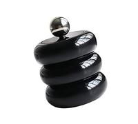 Dispensador de Soporte Qtip de Estilo Nórdico, Contenedor a Prueba de Polvo para Almacenamiento de Baño, Bola de Acero Inoxidable Acrílica de Resina (Negro Tres Capas)