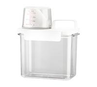 Dispensador de suavizante de tela, dispensador de detergente líquido para lavandería, contenedor suavizante con taza medidora, dispensador de cuentas de lavandería antihumedad para suavizante de tela,