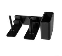 Dispensador de tapa para portavasos, caja de almacenamiento 3 en 1, organizador de máquina de almacenamiento para encimera, estación de café organizada para tazas y pajitas (negro)