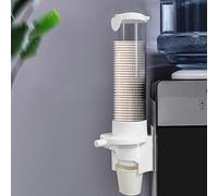 Dispensador de tazas de papel - dispositivo de liberación manual, unidad de almacenamiento recargable | Organizador de enjuague bucal de baño con función de goteo para encimera de cocina, s