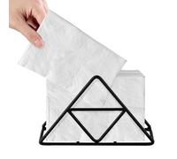 Dispensador de tejido de triángulo: soporte de servilletas de hierro forjado triangular a prueba de óxido, rejilla triangular de servilleta de hierro forjado, estante de almacenamiento de tejido estab
