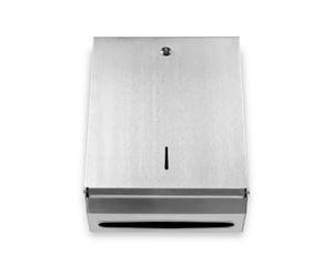Dispensador de toallas de mano plegado SemyTop para plegado ZZ para aproximadamente 500 toallas de papel, acero inoxidable, metal