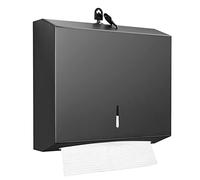 Dispensador de Toallas de Papel Comercial para Montaje en Pared, dispensador de Toallas de Papel de Mano Plegable en C, Soporte de pañuelos de Acero Inoxidable (Negro Mate)