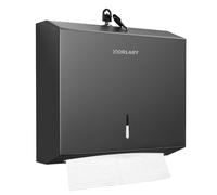 Dispensador de Toallas de Papel Comercial para Montaje en Pared, dispensador de Toallas de Papel de Mano Plegable en C, Soporte de pañuelos de Acero Inoxidable (Negro Mate)