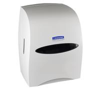 Dispensador de toallas de papel en rollo Kimberly-Clark Sanitouch (09991), manos libres, blanco, 32,7 x 41,7 x 26,4 cm