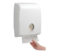 Dispensador de toallas plegadas de plástico Kimberly-Clark AQUARIUS para toalla de 25 cm de ancho, blanco, paquete de 48