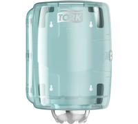 Tork 659000 Dispensador de alimentación central Performance / Soporte de papel mecha compatible con el sistema M2 / Blanco y Turquesa
