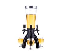 Dispensador de torre de cerveza, Dispensador de torre de cerveza, dispensador de bebidas de 3 litros, torre de cerveza de mesa, dispensador de torre de bebidas transparente, con 3 grifos y carámbanos,