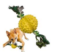 Dispensador de tratado de perros, dispensador de tratamiento de perro interactivo, Juguete para perros, Durian Shape Chew Dentitud Puppy agresivo agresivo Juego interactivo con nudo de cuerda para int