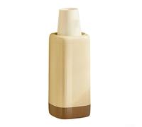 Dispensador de vasos de papel montado en la pared para cocina, oficina en casa, estante de plástico ABS con diseño a prueba de polvo, organizador de almacenamiento compacto para desechable (beige)