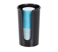 Dispensador de vasos desechables de papel y pl?stico iDesign para encimeras de ba?o, colecci?n Clarity - 3,05 x 3,05 x 5, color negro