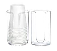 Dispensador de vasos, dispensador de vasos de baño, soporte para enjuague bucal | Caja de almacenamiento de vasos de cartón transparente, portavasos de cartón pequeños multifuncionales para enjuagar