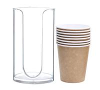 Dispensador de vasos: portavasos de baño, portavasos transparente duradero para enjuague bucal | Pequeños portavasos de papel duraderos e impermeables para enjuagar vasos en l