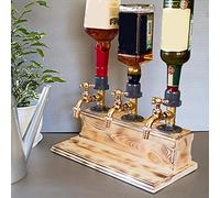 Dispensador de whisky de madera, decantador de licor de triple grifo, dispensador de chupitos para bar en casa, regalo del día del padre