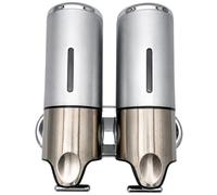 Dispensador doble de jabón de acero inoxidable de 1000 ml para baño, gel de ducha, champú y acondicionador, recipiente de detergente para platos de cocina, bomba de mano, dispensador de líquido para