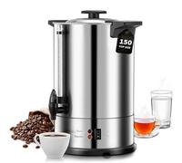 Dispensador eléctrico de agua caliente, urna de catering de acero inoxidable de 15 L con control de termostato, grifo antigoteo, tapa de bloqueo e indicador de nivel de agua para té y bebidas