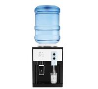 Dispensador Eléctrico de Agua Caliente y Fría, con 3 Indicadores, Función de Temperatura Constante, Interruptor de un Botón, para Botellas de Agua de 4,5-18,9L, Blanco + Negro
