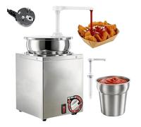 Dispensador eléctrico de salsa de acero inoxidable 4.6 qt, 30 ~ 85 °C, temperatura ajustable con bombas, dispensador de salsas con función de calentamiento para ketchup, chocolate caliente, caramelo