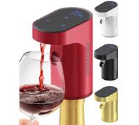 Dispensador eléctrico de vino con accesorios de licor Soju y whisky, bomba de vino de alta relevancia para verter y airear perfectos, dispensador de vino fácil de usar para bar en casa (Rojo)