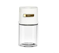 Dispensador ergonómico de sal con control de empuje para dispensación rápida de condimentos, compañero de cocina (blanco)